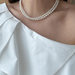 人造日本海水akoya炫彩天女 珍珠耳钉 珍珠隐形耳夹 珍珠串珠项链