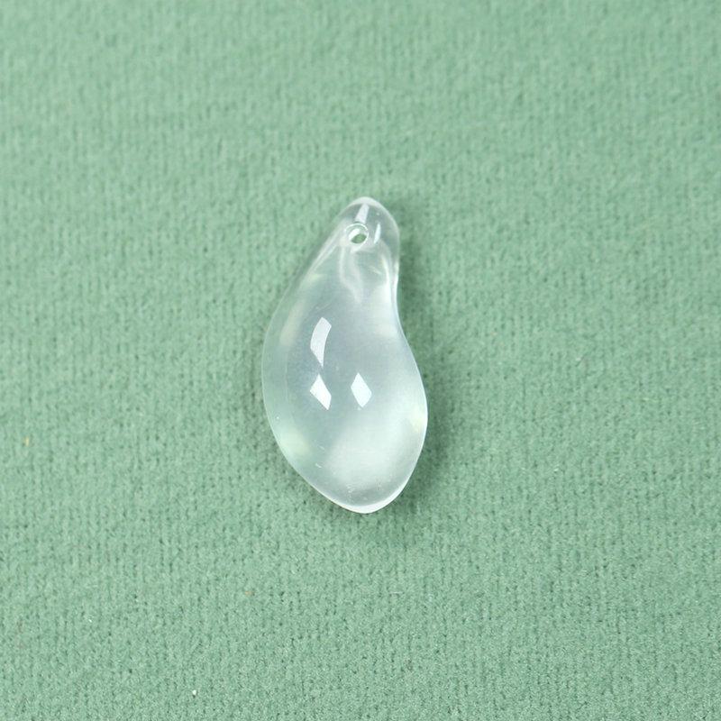 天然翡翠水沫玉冰透白色雕刻花瓣吊坠立体水晶DIY饰品耳坠吊坠Y22