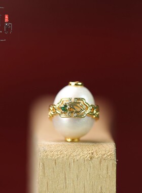 腰缠万贯。镶嵌新款椭圆淡水珍11*12mm通孔1mmdiy配件文玩Y192