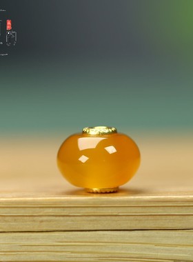 天然黄玛瑙算盘珠12*10mm孔2mmDIY手链手串项链隔珠配饰饰品A194