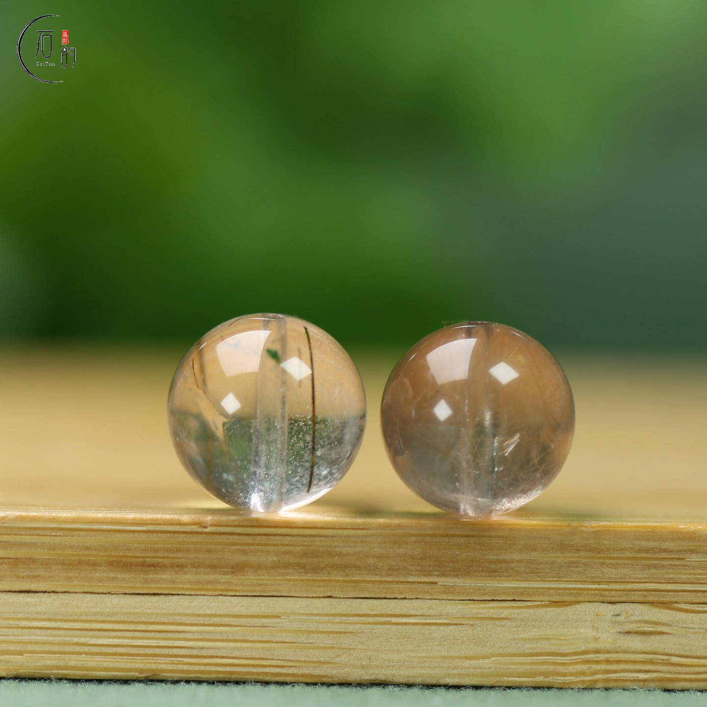 天然咖色发晶圆珠DIY手链手串