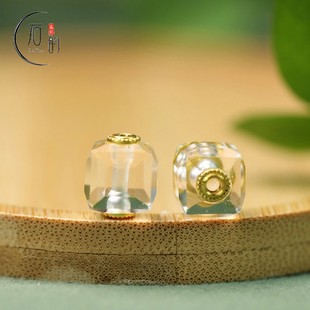 镶嵌白晶方糖桶钻切10*12mm孔2mmdiy手挂链配件散珠发卡装饰D196