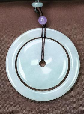 纯天然翡翠子母环平安环吊坠项坠