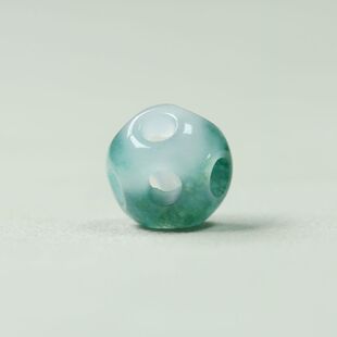 天然玉石飘花镂空球型散珠10mm圆珠DIY手串手链项链配饰配件C205