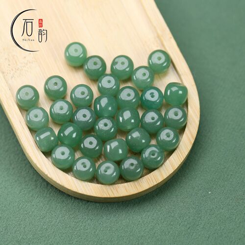 天然东陵玉老型桶珠10*9