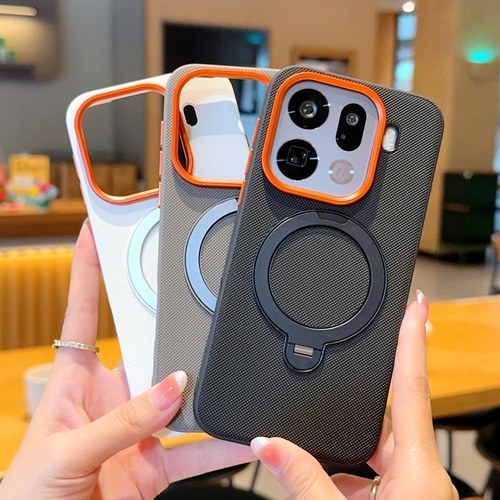 适用OPPOFindX9手机壳新款磁吸全包防摔素皮保护套FindX9Pro网红ins风磨砂硅胶软壳带旋转支架男女外壳高级感