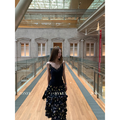 ZONEE/LEA宋亦雯蕾丝拼接吊带