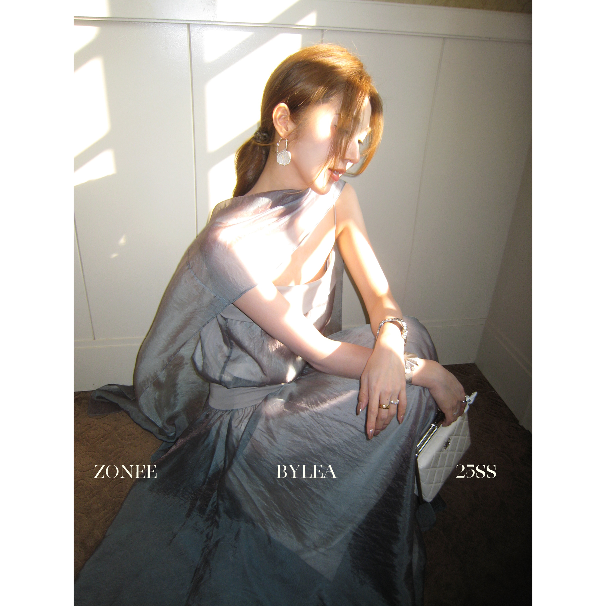 ZONEE/LEA宋亦雯 海的女儿 法式设计感灰色吊带上衣半裙渐变套装