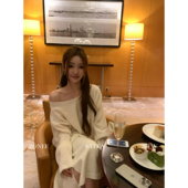 LEA宋亦雯 白开水美人 法式 ZONEE 宽松慵懒风100羊毛针织衫 上衣女