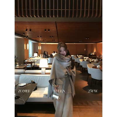 ZONEE/LEA宋亦雯毛呢斗篷外套