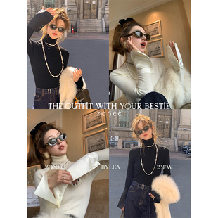 和bestie 穿搭 精致衬衫 ZONEE 缎面袖 Lea宋亦雯 袖 高领内搭