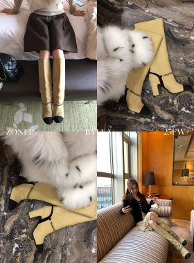 ZONEE/LEA宋亦雯 千呼万唤的小香长靴 私服定制高级感显瘦靴子