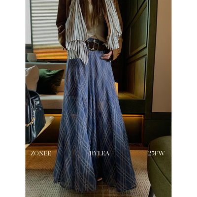 ZONEE/LEA宋亦雯复古格子半身裙