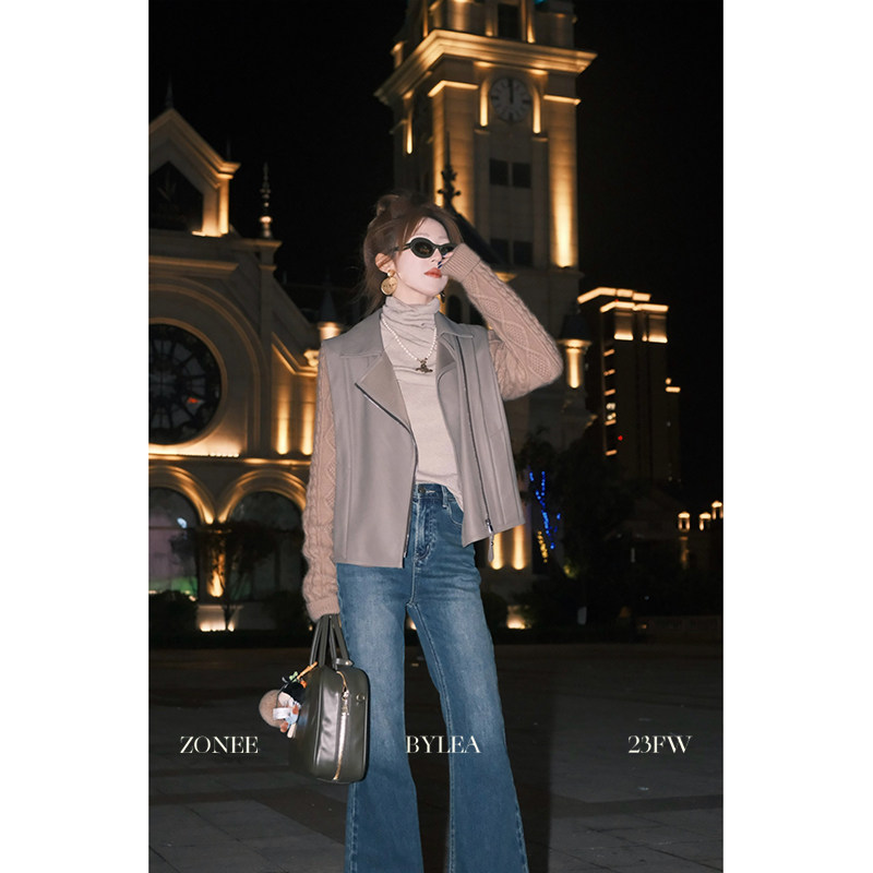 ZONEERTW法式短裤那皮衣