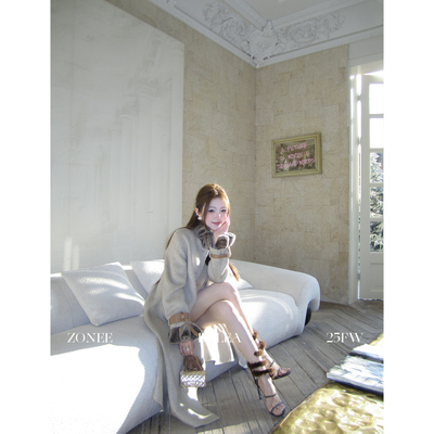 ZONEE/LEA宋亦雯濑兔毛大衣外套