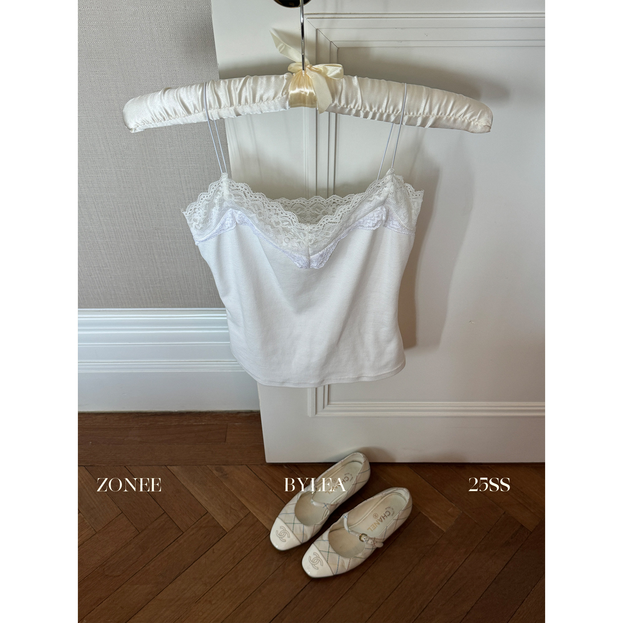 ZONEE/LEA宋亦雯 鲜活生命力法式百搭蕾丝拼接吊带女内搭无袖上衣