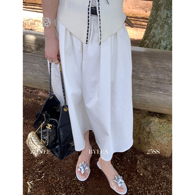 ZONEE/LEA宋亦雯气质白色半身裙