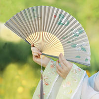 New Chinese-style cheongsam folding fan, Chinese-style women's fan, gradient color Hanfu fan, summer portable folding ancient-style small fan thumbnail 5