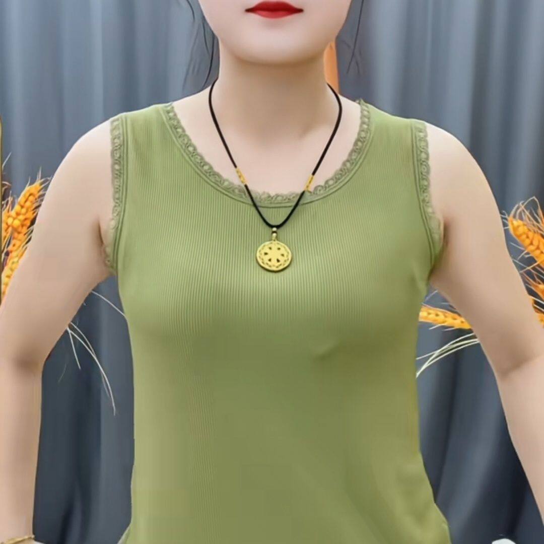 莫代尔蕾丝打底吊带背心女内搭夏季新款螺纹针织打底衫女夏外穿