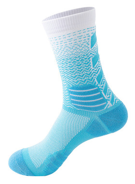 渐变高帮篮球袜男女专业实战防滑运动袜加厚中筒袜长筒跑步打球袜