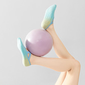 渐变瑜伽袜专业防滑袜女交叉短筒袜健身运动五指袜中筒普拉提袜子