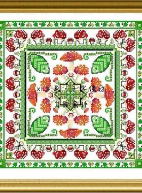 CD Toadstool Tile 串珠蘑菇家族 含原版古董珠 水晶 十字绣套件