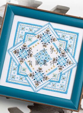 特殊花纹-冰蓝色花纹 刺绣 特针*法国DMC十字绣自配套件