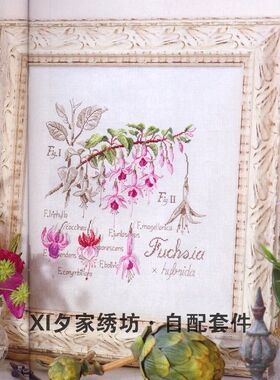 欧美风杂志 法国正品DMC十字绣自配套件 DFEA阴影花-倒挂金钟