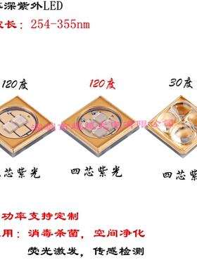 大功率深紫外灯珠 254nm260nm270nm280nm290nm300nm310nm320nm