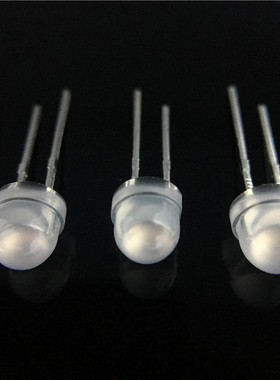 F5草帽雾状点粉兰光发光二极管 4.8mm草帽蓝色9V高压灯珠