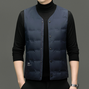 2025新款爆款轻薄马甲男秋冬季装中年内穿保暖背心V领坎肩爸爸装