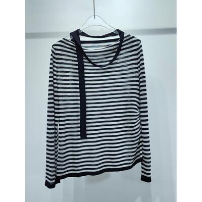 MM商场同款2026春新款日常舒适简约长袖条纹针织衫女5H4931181