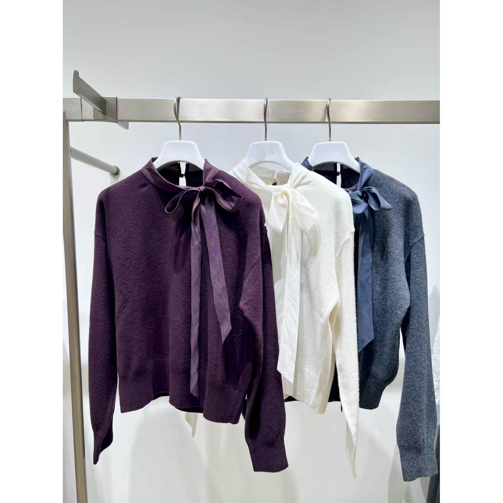 商场同款伊折扣2025秋冬季新品百搭领带针织羊毛衫女1GA132792