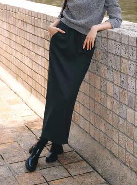 商场同款伊折扣2025秋冬装新款岩石灰修身半身裙长裙子1GB141812