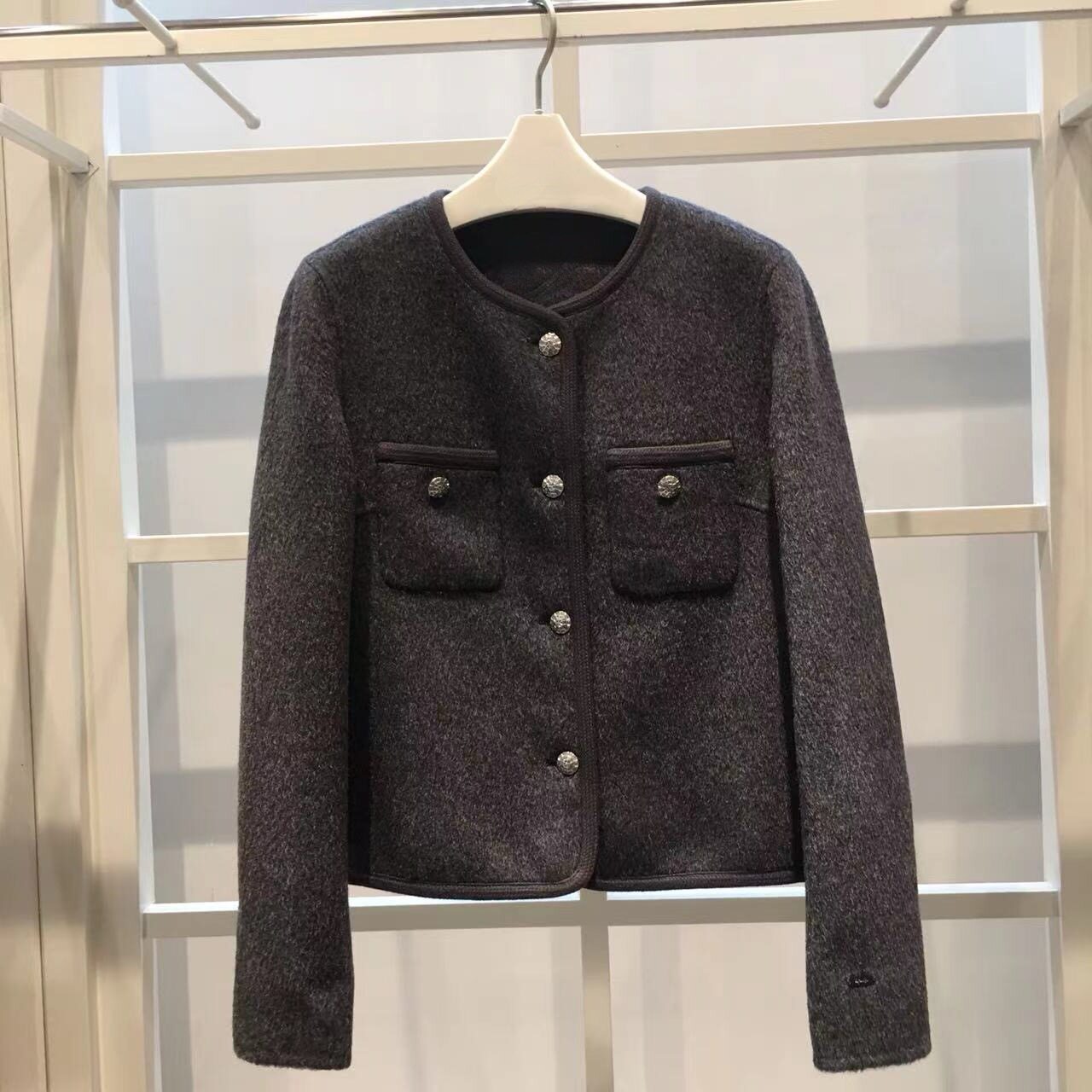 伊折扣商场同款2025秋气质短款小香风双面毛呢大衣外套1GA170191