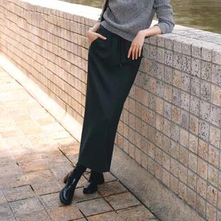 商场同款伊折扣2025秋冬装新款岩石灰修身半身裙长裙子1GB141812