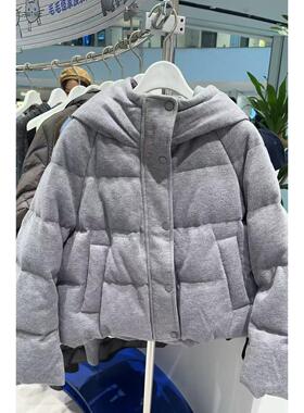 MM麦家商场同款2025冬季时尚减龄带帽短款鸭绒羽绒服女4GA282181Q