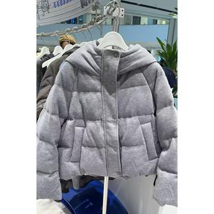 MM麦家商场同款2025冬季时尚减龄带帽短款鸭绒羽绒服女4GA282181Q
