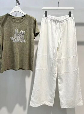 MM商场同款2026夏季新款时尚百搭卡通刺绣圆领短袖T恤女4H5102071