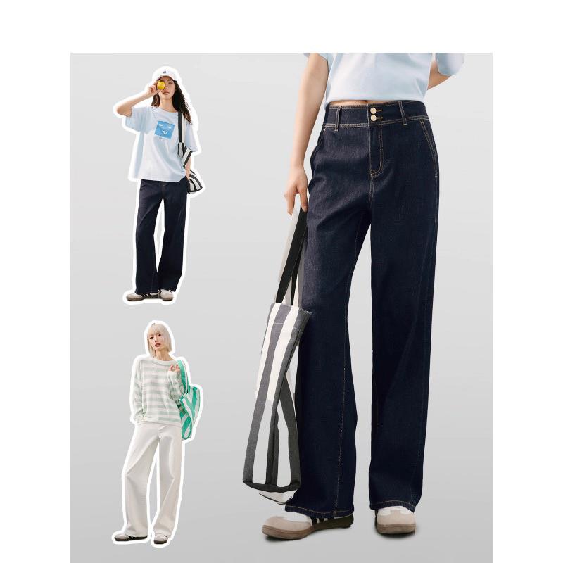 MM商场同款麦家牛仔系列流行蓝直筒百搭通勤裤子秋冬4994151541Q