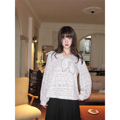 景页页灰色学院风秋冬T恤