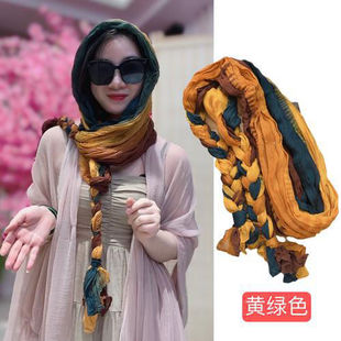 民族风云南丽江旅游拍照围巾辫子头巾沙漠防晒多用时尚百搭包头巾