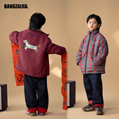 新防风红色冲锋衣夹克男女童户外服 冬季 两面穿马年冲锋衣 童装