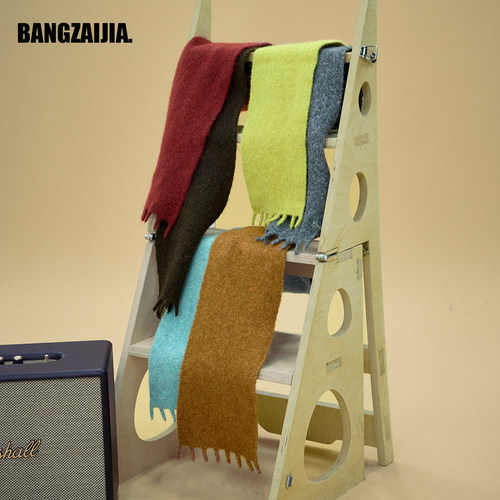 儿童拼色仿羊绒柔软保暖围巾