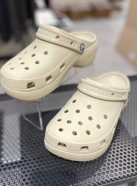 韩版 Crocs卡骆驰 云朵泡芙洞洞鞋女拖鞋厚底206750-001/2Y2/100