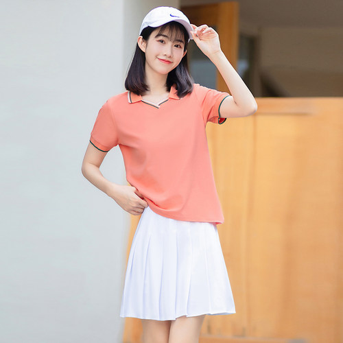 夏季学院风POLO衫女T恤短袖园服