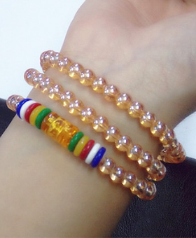 六字真言时尚风绕三圈香槟色手串