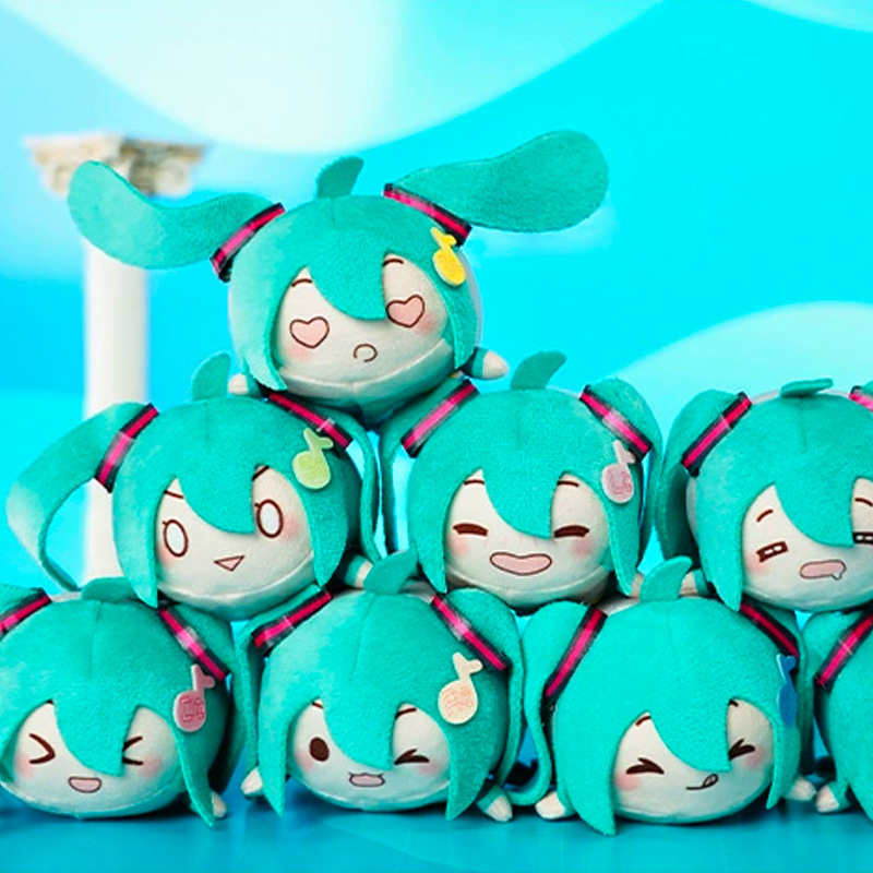 正版灵动创想初音未来音团团系列盲盒摆件手办毛绒fufu公仔礼物
