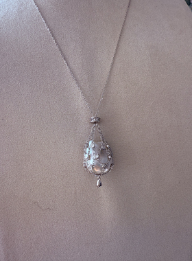 法式复古宫廷风巴洛克珍珠项链纯银网兜珍珠项链