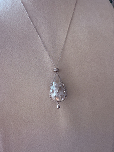 法式复古宫廷风巴洛克珍珠项链纯银网兜珍珠项链